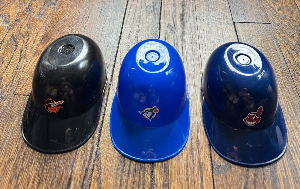 VTG MLB Mini Baseball Helmet Ice Cream Bowl Orioles, Blue Jays, Indians (3 pcs)